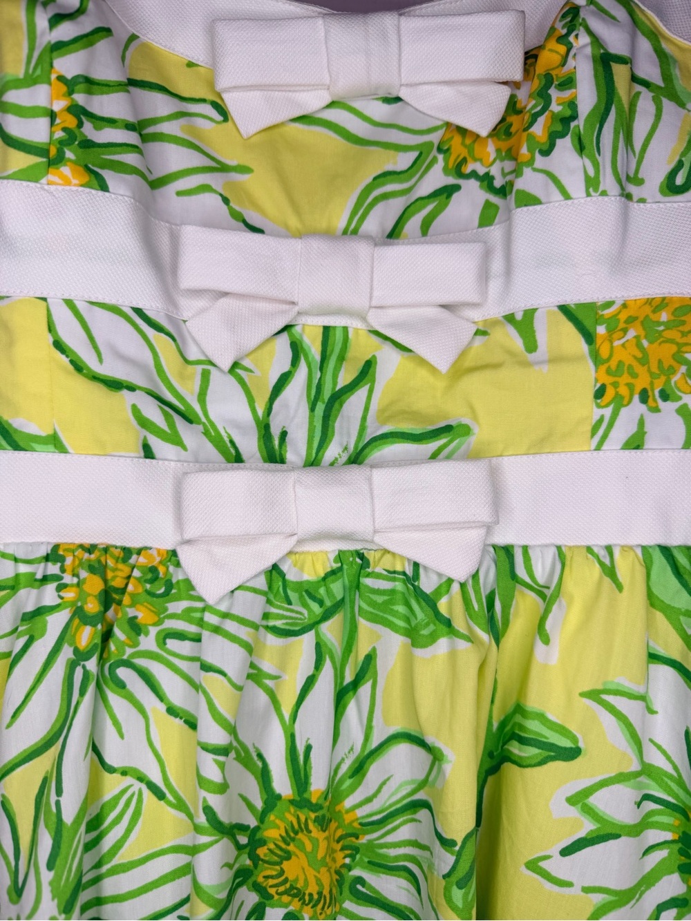 Lilly Pulitzer Cheri Dress Limoncello Sunbelievable Triple Bow Sundress Size 4 - Picture 4 of 10